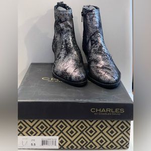 NEW IN BOX, Charles by Charles David Gunmetal booties!